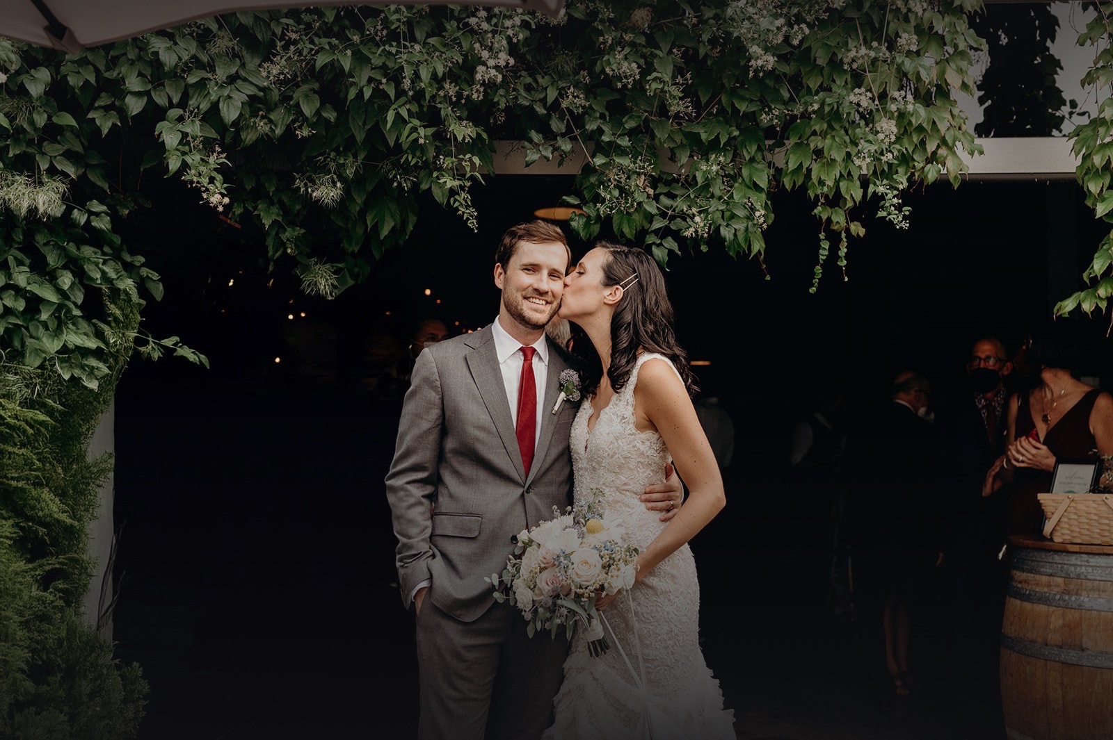 A couple celebrating their wedding at ENSO